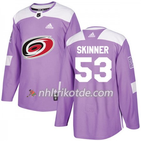 Carolina Hurricanes Trikot Jeff Skinner 53 Adidas 2017-2018 Lila Fights Cancer Practice Authentic - Herren